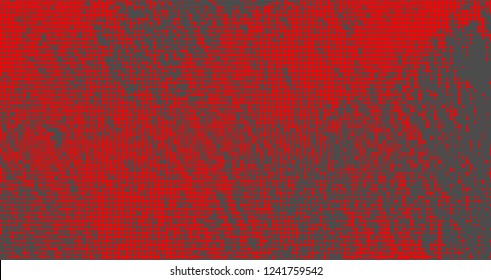 Halftone abstract red dots on grey background