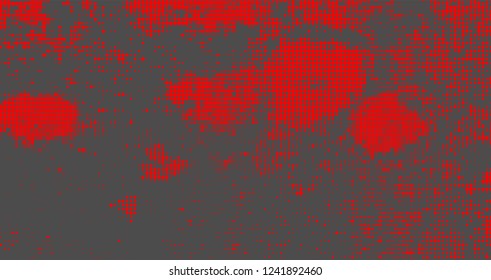 Halftone abstract red dots on grey background