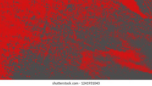 Halftone abstract red dots on grey background