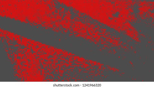 Halftone abstract red dots on grey background