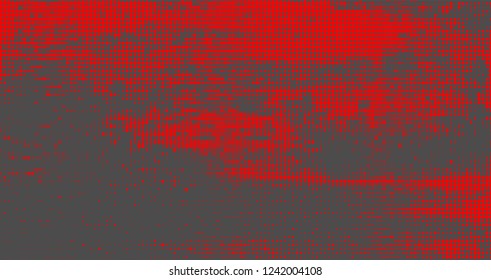 Halftone abstract red dots on grey background