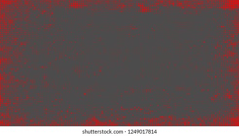 Halftone abstract red dots on grey background