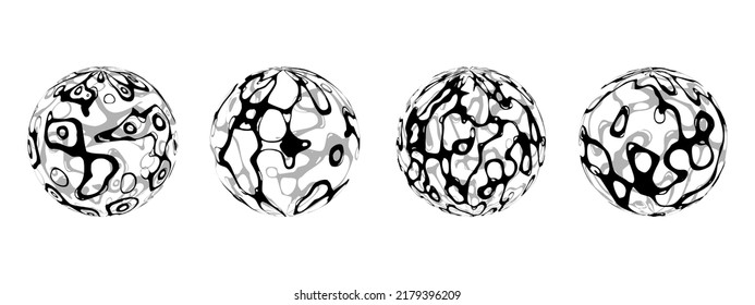 Halftone abstract set spheres