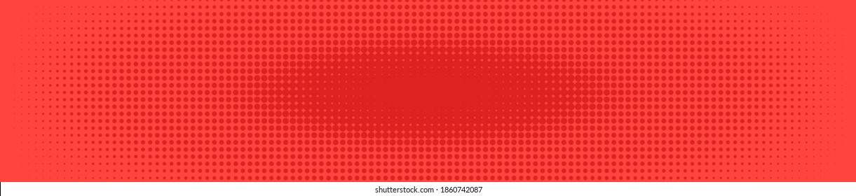 Halftone im abstrakten Stil. Geometrisches Retro-Banner, Vektorstruktur. Moderner Druck. roter Hintergrund. Lichteffekt.