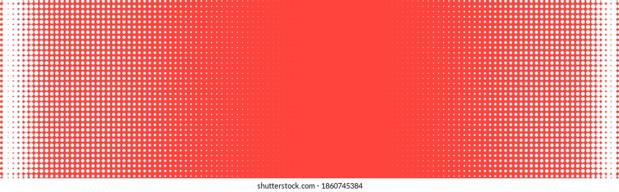 Halftone in abstract style. Geometric retro banner vector texture. Modern print. White and red background. Light effect.