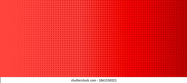 Halftone in abstract style. Geometric retro banner vector texture. Modern print. Red background. Light effect.