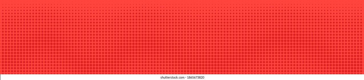 Halftone in abstract style. Geometric retro banner vector texture. Modern print. Red background. Light effect.