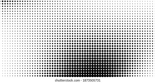 Halftone in abstract style. Geometric retro banner vector texture. Modern print. White and black background. Light effect