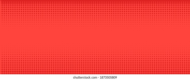 Halftone in abstract style. Geometric retro banner vector texture. Modern print. Red background. Light effect.