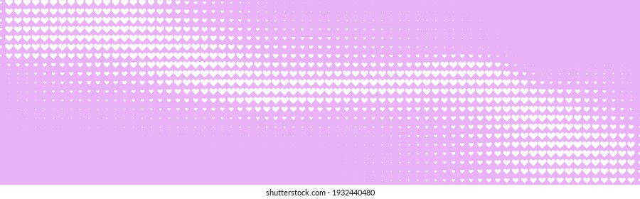 Halftone in abstract style. Geometric retro banner vector texture. Modern print. White and pink background. Light effect