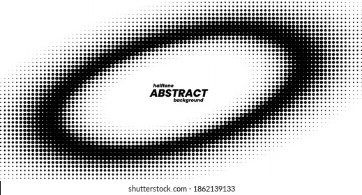 Halftone in abstract style with place for text. Geometric retro banner vector texture. Modern print. White and black background. Light effect.