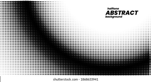 Halftone in abstract style with place for text. Geometric retro banner vector texture. Modern print. White and black background. Light effect.