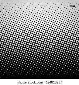 Halftone abstract vector black dots design element isolated on a white background. 