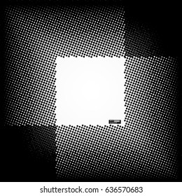 Halftone abstract vector black dots design element isolated on a white background. 