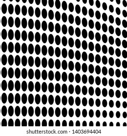 Halftone abstract waves of black dots on white background