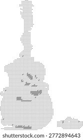 A halftone aesthetic map of Finland in black and white dots vector illustration