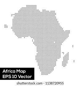 Halftone Africa Map Vector Illustration