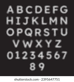 Halftone alphabet bold font style with black and white for typography, website, logotype, social media and banner, 