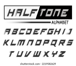 Halftone alphabet capital letters font