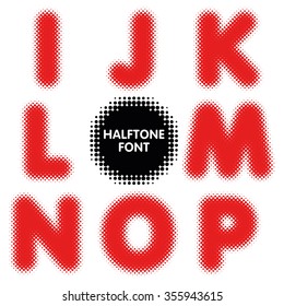 Halftone alphabet font typeface in vector format