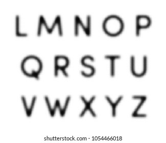 Halftone alphabet font vector dot letters