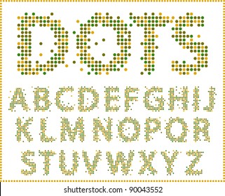 Halftone alphabet. Full set .