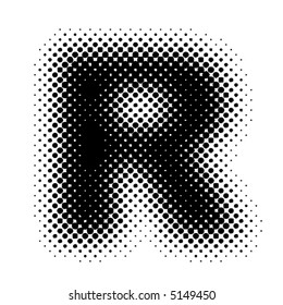 halftone alphabet (vector) - part of a full set