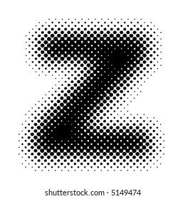halftone alphabet (vector) - part of a full set