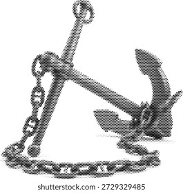 Halbtonanker und Kettendarstellung für nautische und marine Designthemen