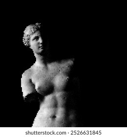 Halftone ancient sculpture. Stippling Venus