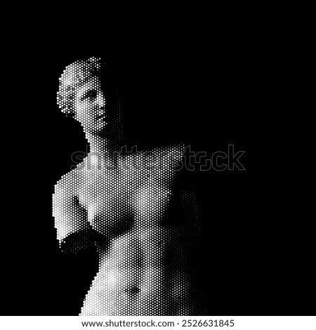 Halftone ancient sculpture. Stippling Venus