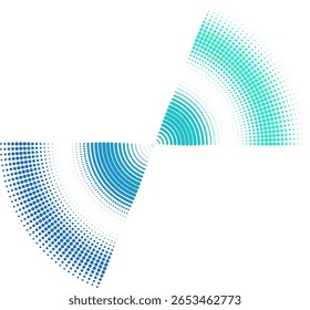 Abstrakte geometrische Zusammensetzung mit Halbtonbögen