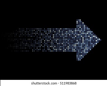 Halftone Arrow Background. Vector Illustration