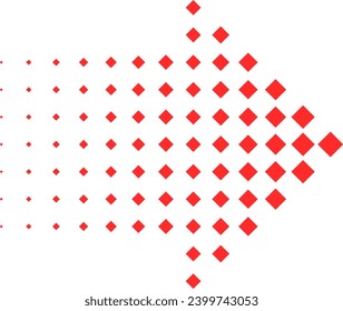 halftone arrow with diamond shape element design 