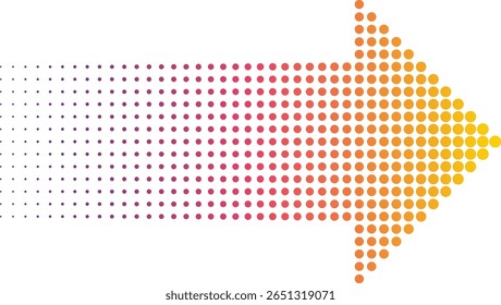 halftone arrow direction with color gradation