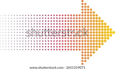 halftone arrow direction with color gradation