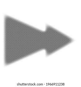 Halftone arrow icon and symbol