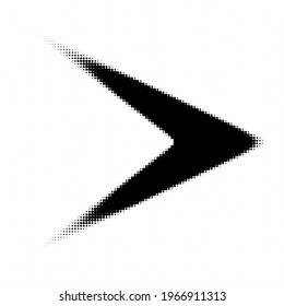 Halftone arrow icon and symbol