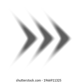 Halftone arrow icon and symbol
