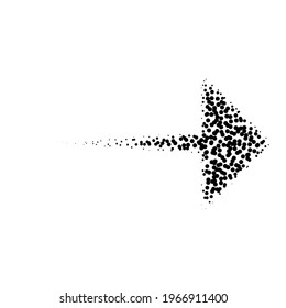 Halftone arrow icon and symbol