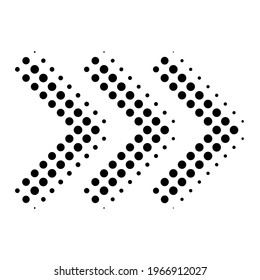 Halftone arrow icon and symbol