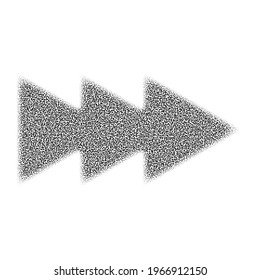 Halftone arrow icon and symbol