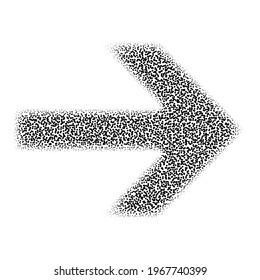Halftone arrow icon and symbol
