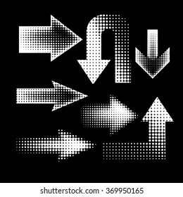 halftone arrow. Vector