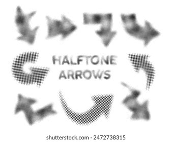 Halftone arrows. Dot arrows for design element.