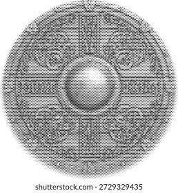 Ilustración de piedra de calendario azteca de semitono para temas de diseño de historia antigua