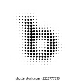 Halftone b lowercase. Pop art style. Halftone dotted backdrop. Design for web banners, wallpaper,sites vector illustration. Alphabet Halftone.