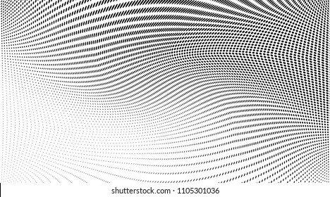 Halftone  background. Abstract curves. Points backdrop. Wavy spotted pattern with dots. Modern abstract dotted vector illustration for design, covers, web  banners
