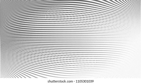 Halftone  background. Abstract curves. Points backdrop. Wavy spotted pattern with dots. Modern abstract dotted vector illustration for design, covers, web  banners