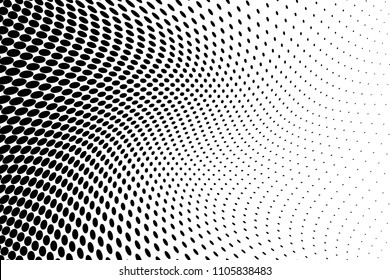 Halftone  background. Abstract curves. Points backdrop. Wavy spotted pattern with dots. Modern abstract dotted vector illustration for design, covers, web  banners